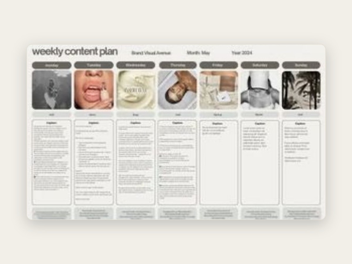 Social Media Content Calendar Notion template preview